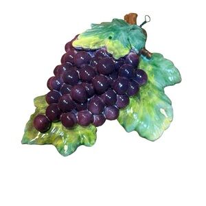 Vietri Ceramic Piece with Green and White Accents